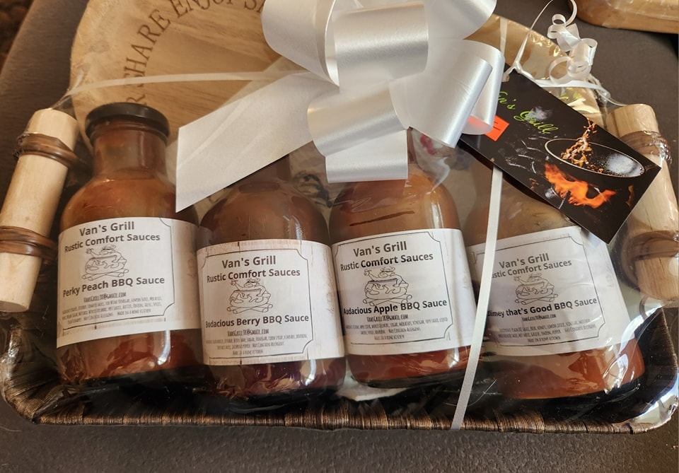 four pack of sauces ready for gifting